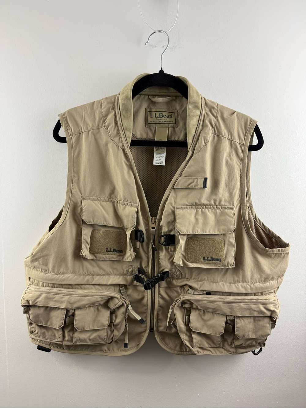 L.L. Bean Men's M Fly Fishing Vest Khaki Tan Multi Pocket Tactical Utility